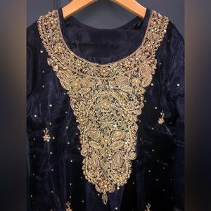 Navy gold salwar kameez NWOT